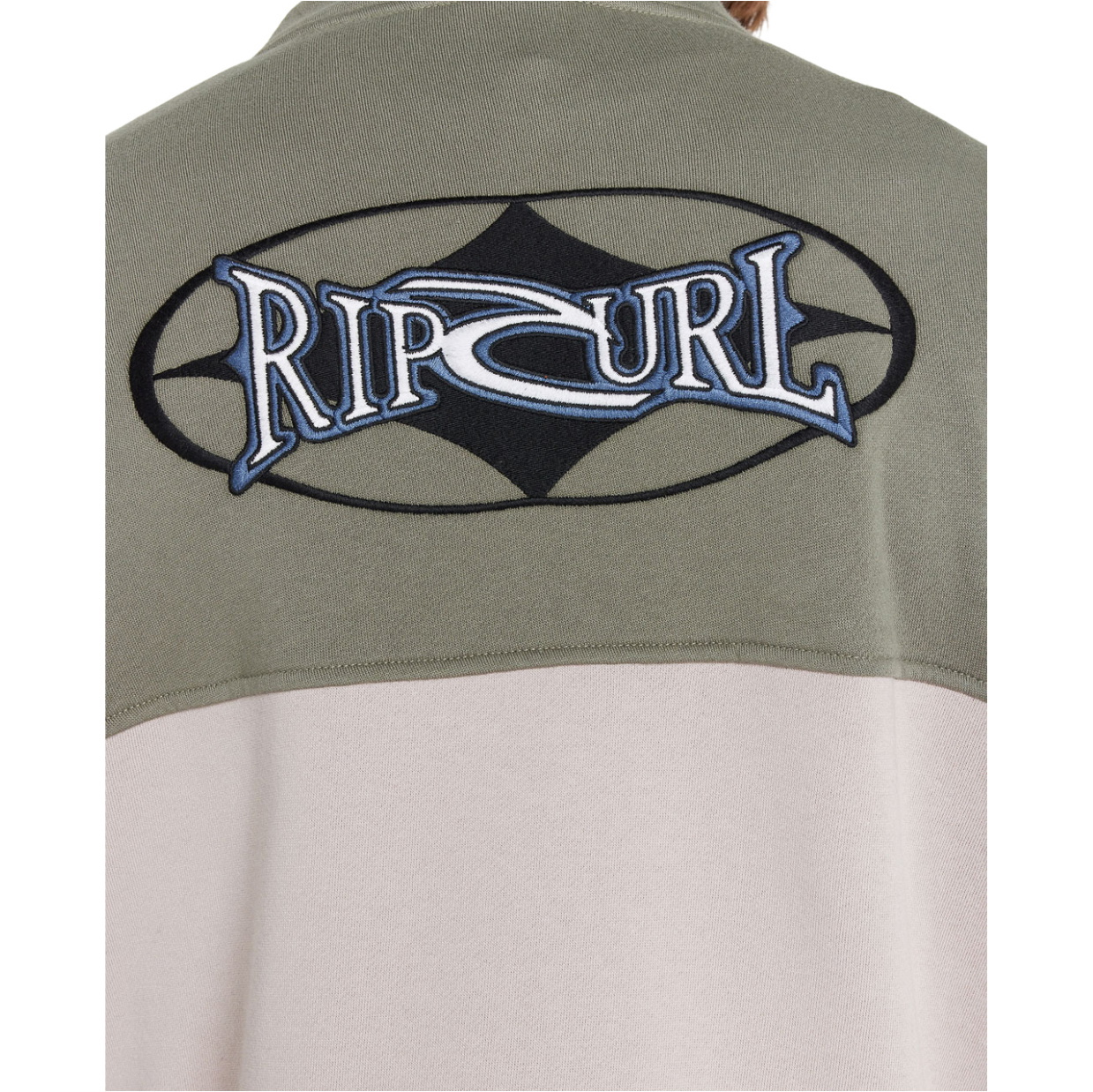 2025 Rip Curl Mens Heritage Oval 1/4 Zip Crew 09XMFL - Cactus Green